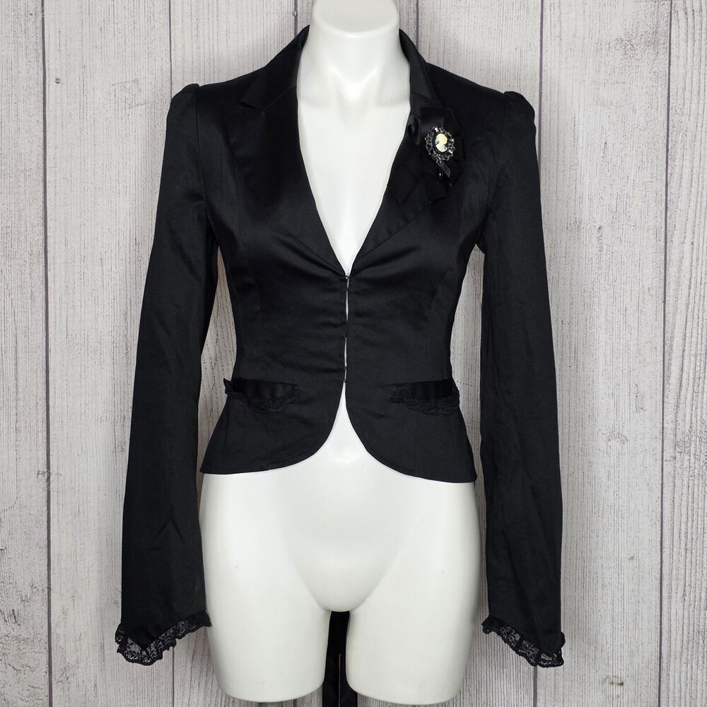 Lip Service Blacklist Original Cult Goth Victorian Corset Tailcoat Jacket M - Picture 2 of 11